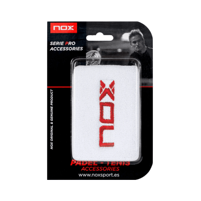 Nox White Wristbands/Red Logo